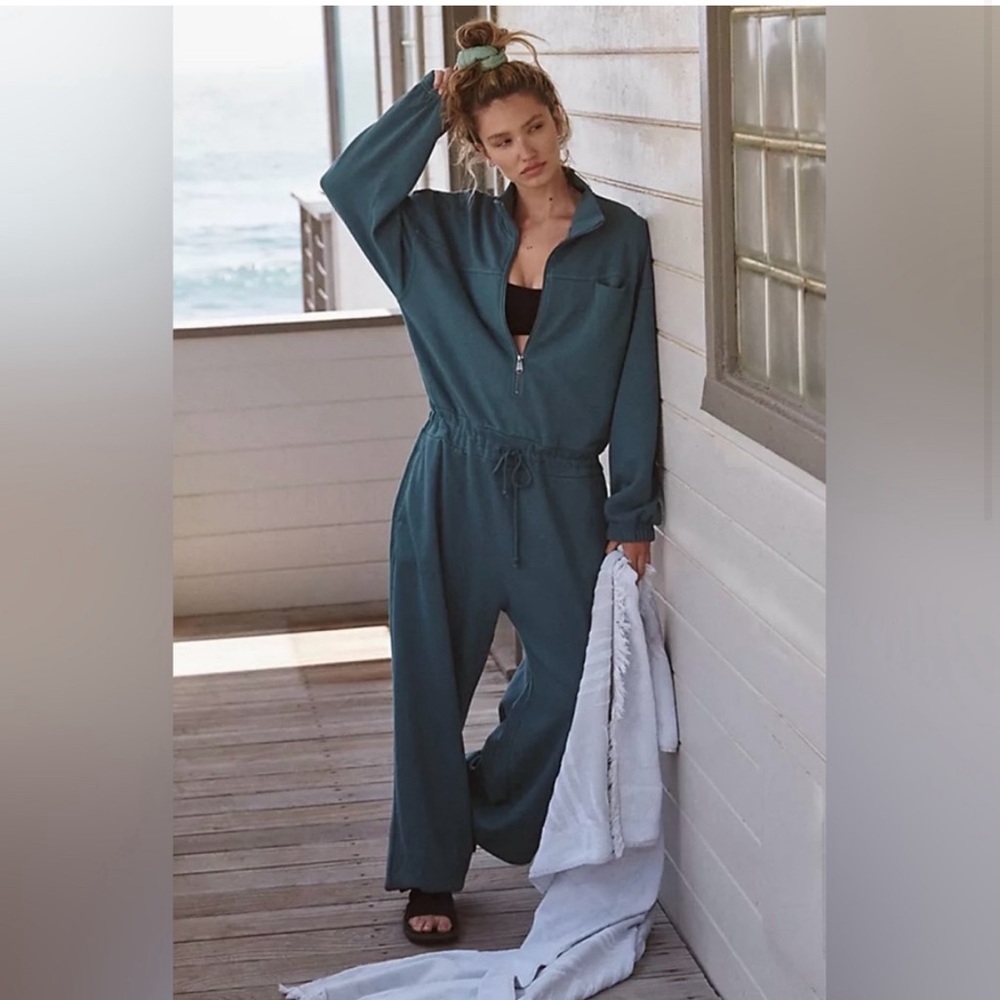 Free People FP Movement Brightside Onesie NWT size small Hydro color